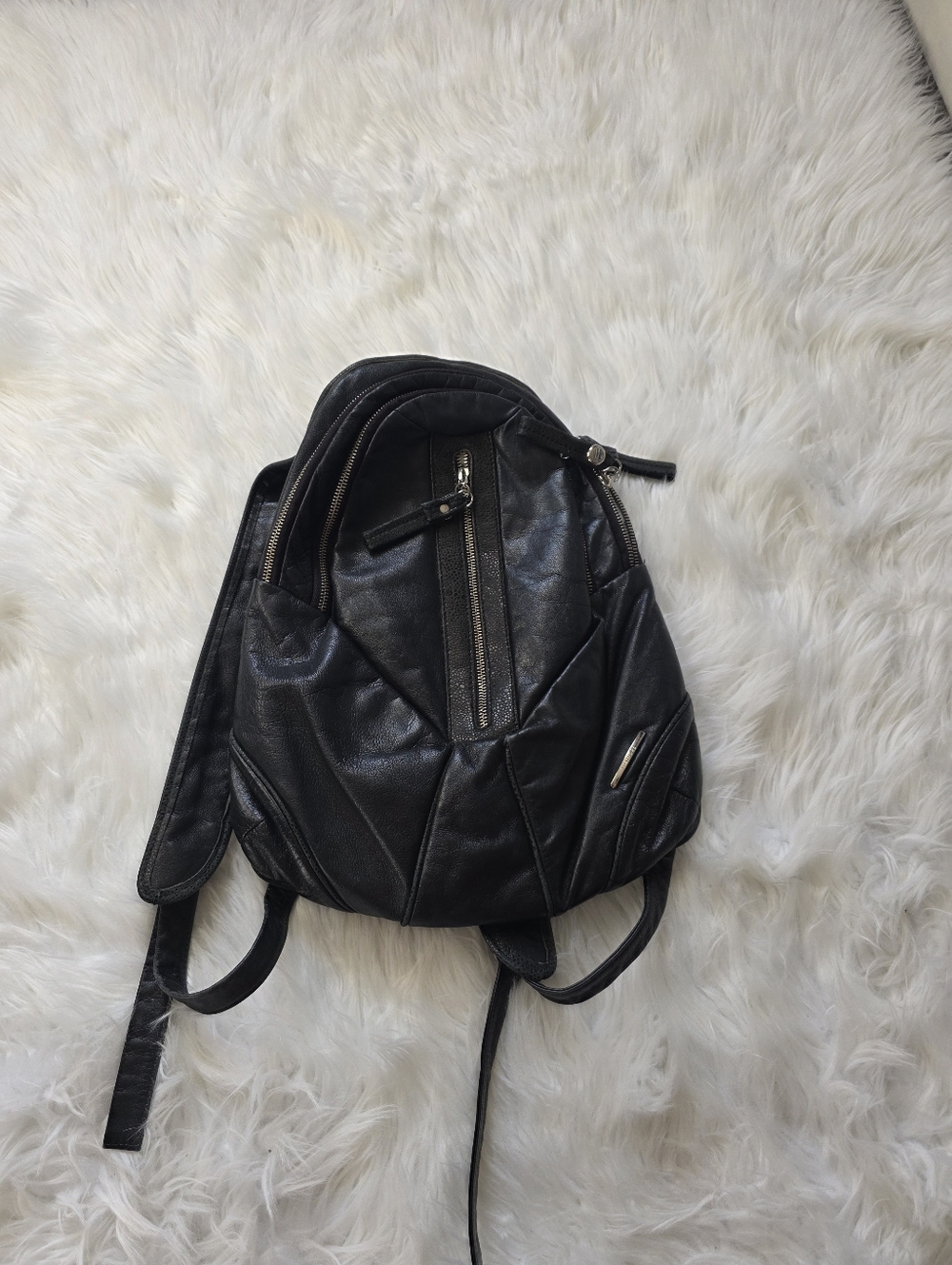 Dautore leather Black  backpack
